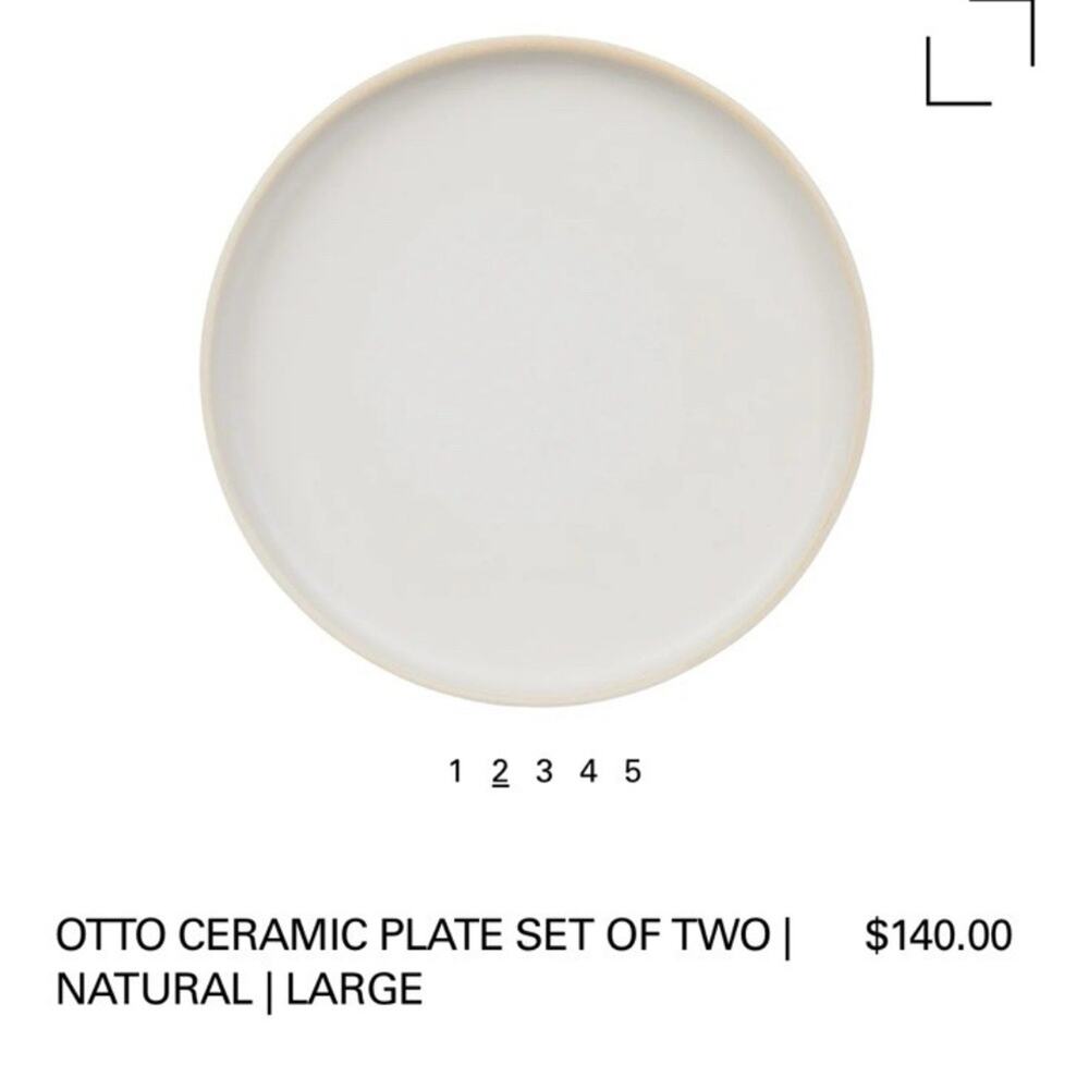 Frama Otto Ceramic Plates Set Of Two, Natural, Large
